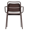 Silla Metálica Apilable Alma Arm Chair | 4 uds. | Bronce Oscuro