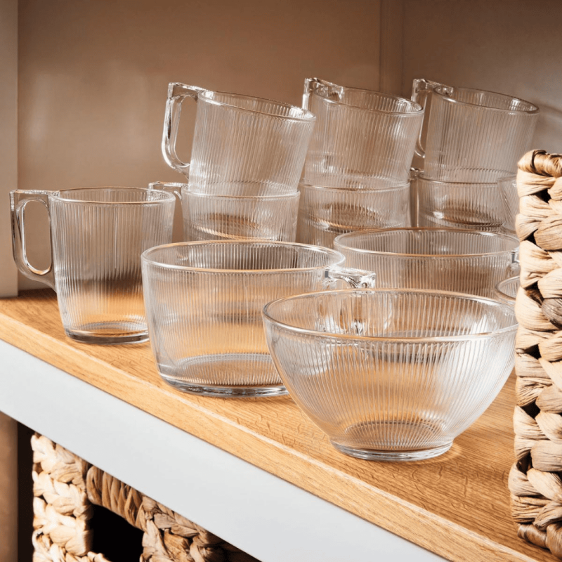 Tazas de Vidrio Moka STRIPY 9cl (6 uds) | Luminarc | Elegantes