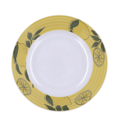 Plato hondo blanco con limones SICILIA Ø20cm (12 uds) | Quid 5426859