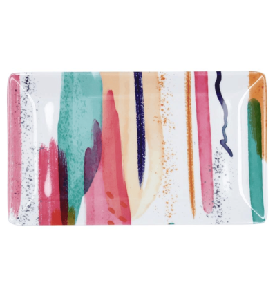 Bandeja rectangular de colores ACUARELA 25x15x2cm (12 uds) | Quid 5427343