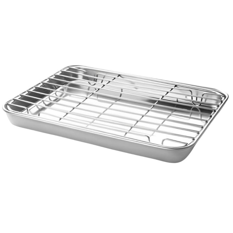 Bandeja con Rejilla Inox 23.5 x 17.5 cm | Lacor 15563 | Alium Pro