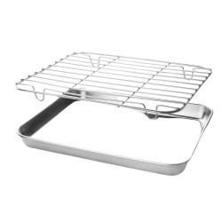 Bandeja con Rejilla Inox 23.5 x 17.5 cm | Lacor 15563 | Alium Pro