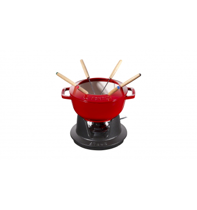 LOS GEMELOS STAUB 40511-974-0 Juego de fondue cereza STAUB. Diametro: 18cm