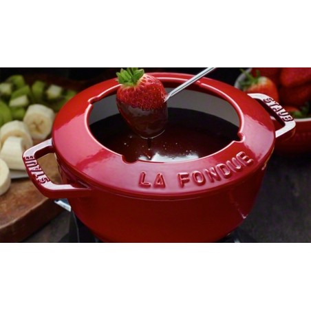 LOS GEMELOS STAUB 40511-974-0 Juego de fondue cereza STAUB. Diametro: 18cm