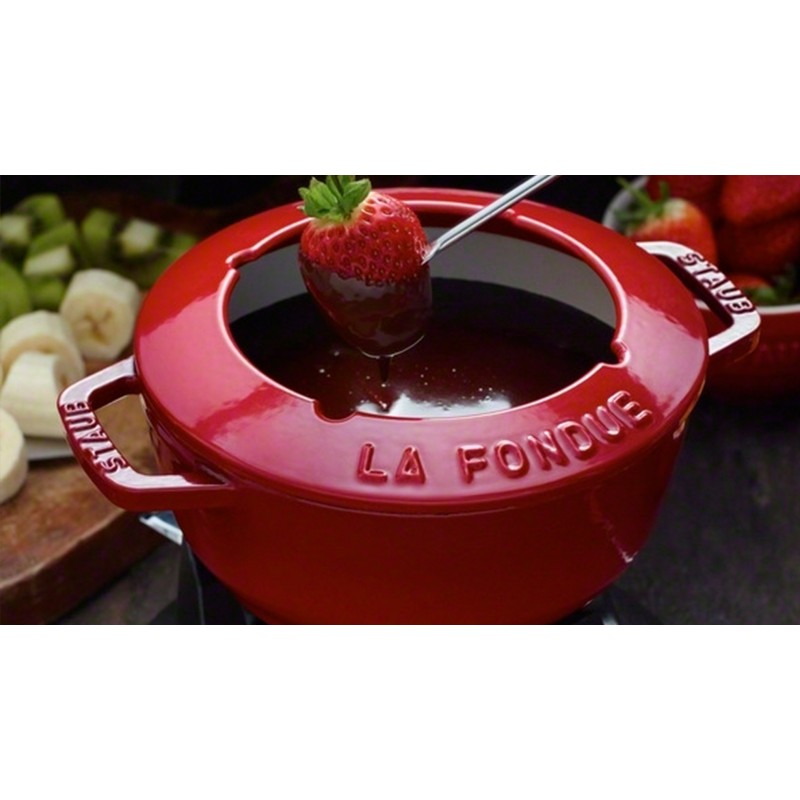 LOS GEMELOS STAUB 40511-975-0 Juego de fondue cereza STAUB. Diametro: 20cm