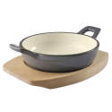 Cazuela Redonda Magma Mini Grey 12 cm | Base de Madera | Lacor 25841