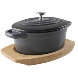 Cocotte Ovalada 13x10 cm | Gris Magma | Hostelería | Lacor 25847