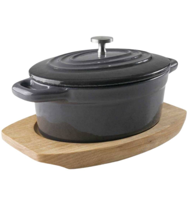 Cocotte Ovalada Mini 13x10 cm | Gris Magma | Lacor 25847