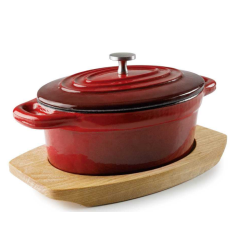 Cocotte Ovalada 13x10 cm | Roja Magma | Hostelería | Lacor 25857