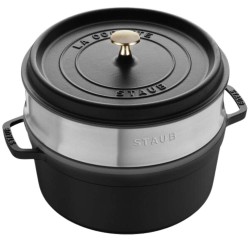 Cocotte con Vaporera 26 cm Negra | Staub 40510-606-0