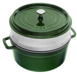 Cocotte con Vaporera 26 cm Verde Albahaca | Staub 40510-603-0