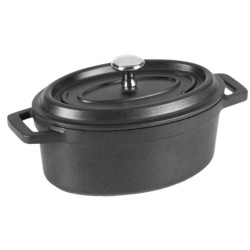 Cocotte Ovalada Mini 12x8.5 cm Negra | Lacor 25912 | Alium Pro