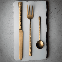 Cuchara de Postre Oro Satinado Kyoshi Vintage 18.2 cm | Elegancia