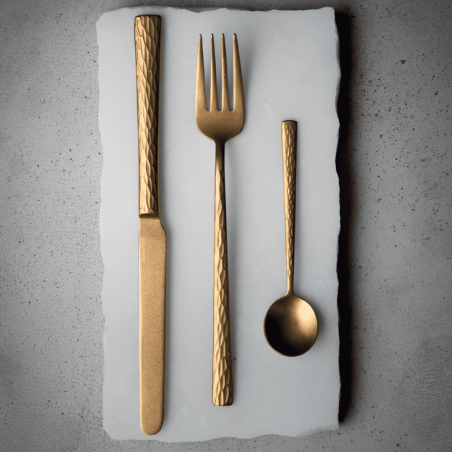 Cuchara de Postre Oro Satinado Kyoshi Vintage 18.2 cm | Elegancia