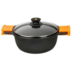 Cazuela BRA Efficient Alta Negra con tapa cristal | 28 cm | A270328
