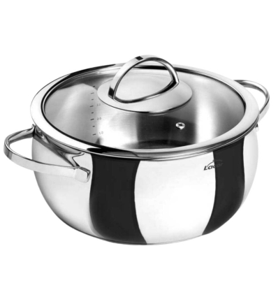 Cazuela Belly con tapa cristal 1,2L | 16 cm | Lacor 79016