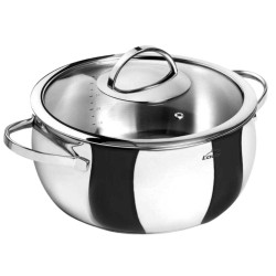 Cazuela Belly con tapa cristal 4,4L | 24 cm | Inducción | Lacor 79024