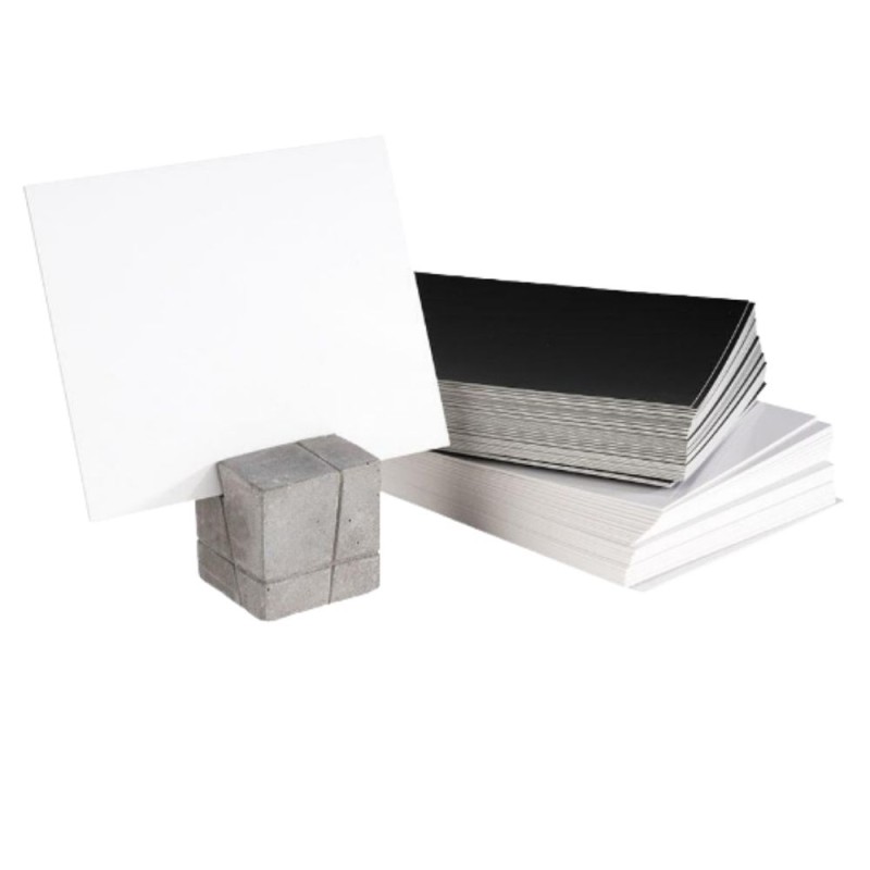 Porta Cartelitos y Tarjetas Hormigón Gris | Set 4 + 30 Tarjetas | APS 71493