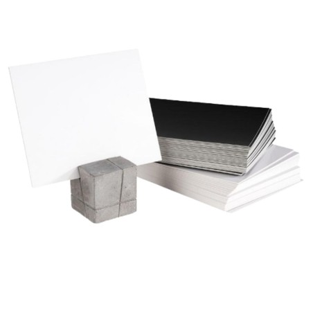 Porta Cartelitos y Tarjetas Hormigón Gris | Set 4 + 30 Tarjetas | APS 71493