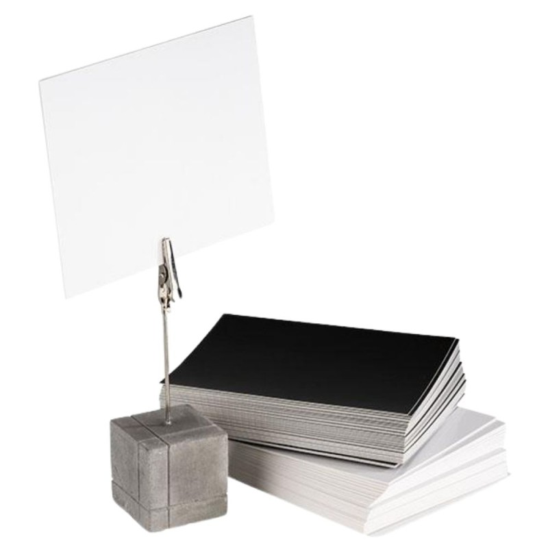Porta Tarjetas Hormigón Alto | Set 4 + 30 Tarjetas | APS 71494