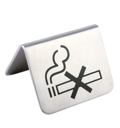 Cartelito No Fumar Inox | Set 2 Caballetes | APS 00572