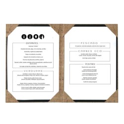 Porta Menú Lisa A4 | Símil Piel Madera | Lacor 28177 | Alium Pro