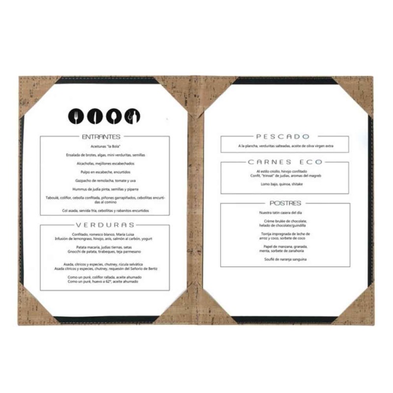 Porta Menú Lisa A4 | Símil Piel Madera | Lacor 28177 | Alium Pro