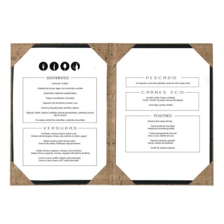 Porta Menú Lisa A4 | Símil Piel Madera | Lacor 28177 | Alium Pro