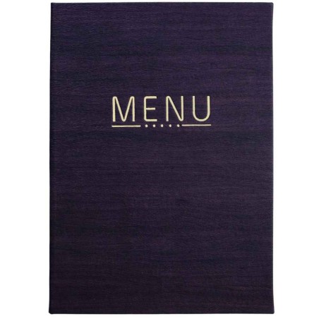 Porta Menú Cézanne A4 | Símil Piel Madera Negra | Lacor 28041