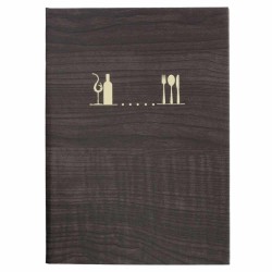 Porta Menú René A5 | Símil Piel Madera Negra | Fundas | Lacor 28023