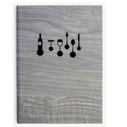 Porta Menú Cassatt A5 | Teflex Veteado Blanco | Fundas | Lacor 28063