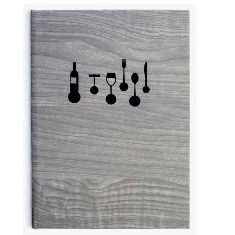 Porta Menú Cassatt A5 | Teflex Veteado Blanco | Fundas | Lacor 28063