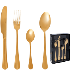 Cubiertos Celebrart oro 24 piezas inox para hostelería elegante