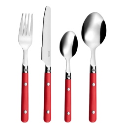 Cubiertos Saxo 16 piezas mango rojo | Elegancia y color en tu mesa