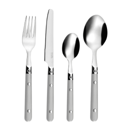 Cubiertos Saxo 16 piezas mango gris | Diseño moderno y duradero