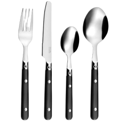 Cubiertos Saxo 16 piezas mango negro | Elegancia y durabilidad