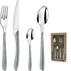 Cubiertos Eclat 24 piezas imitación madera gris | Amefa