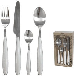 Cubiertos Colorfull 20 piezas mango blanco | Pradel