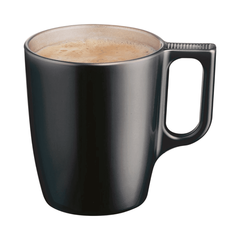 Tazas de Vidrio Mug Negras FLASHY 25cl (6 Uds) | Luminarc