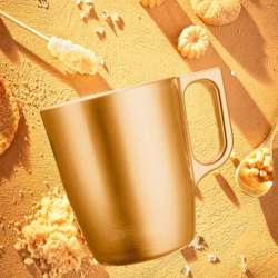 Tazas Mug de Vidrio FLASHY Doradas 25cl (6 Uds) | Luminarc