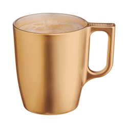 Tazas Mug de Vidrio FLASHY Doradas 25cl (6 Uds) | Luminarc