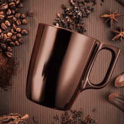 Tazas Mug de Vidrio FLASHY Marrón 25cl (6 Uds) | Luminarc