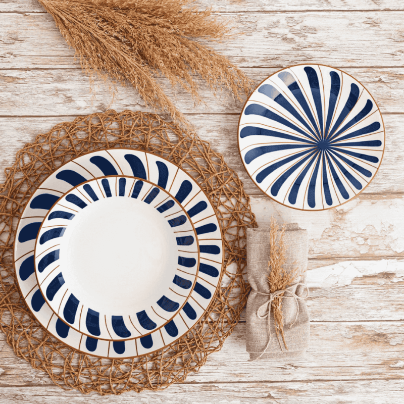 Vajilla de Porcelana Azul 18 piezas | OCEANIKA Bidasoa