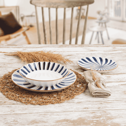 Vajilla de Porcelana Azul 18 piezas | OCEANIKA Bidasoa