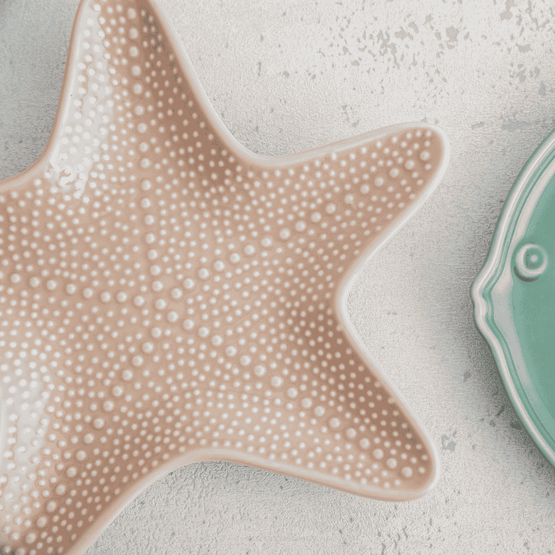 Bandejas Estrella de Mar (6 uds) Crema y Blanco | AURA STELA Bidasoa