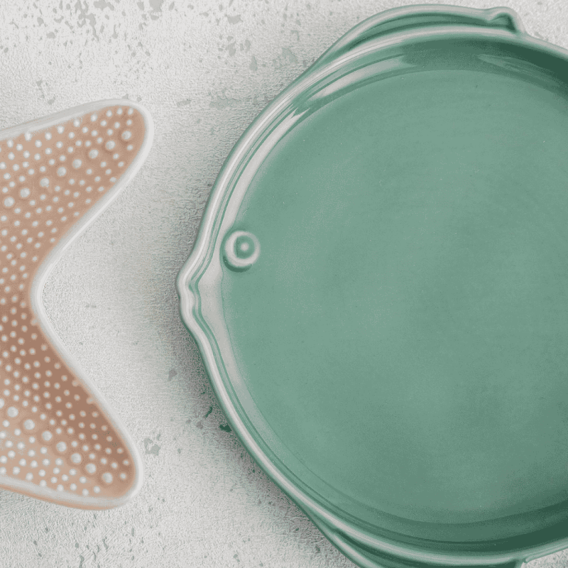 Platos de Pez Verde 19x18x2 cm (6 uds) | AURA STELA | Bidasoa