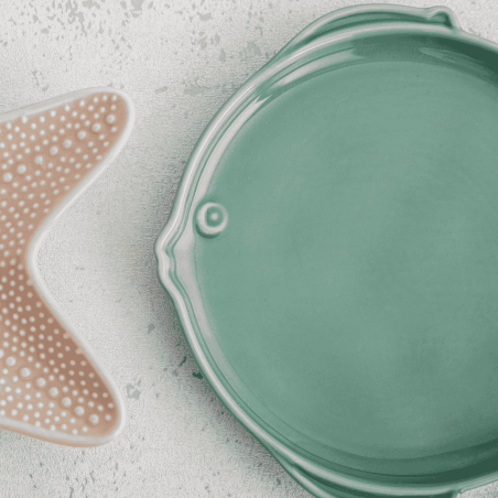 Platos de Pez Verde 19x18x2 cm (6 uds) | AURA STELA | Bidasoa