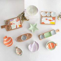 Boles con forma de pez decorado 15x13x4cm | KALEIDO | Alium Pro