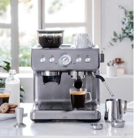 Cafetera Espresso Lacor 69428 | 1550W | 20 Bares | Molinillo Integrado