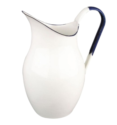 Jarra esmaltada vintage blanca 2,5 L | 6 uds